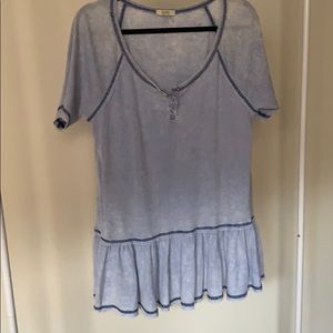 Waffle shirt dress with buttons